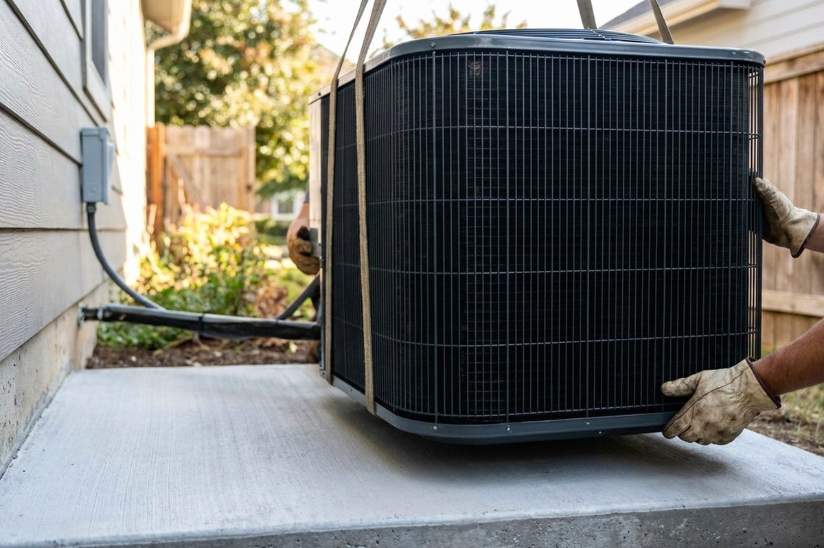 AC Installation technician at work