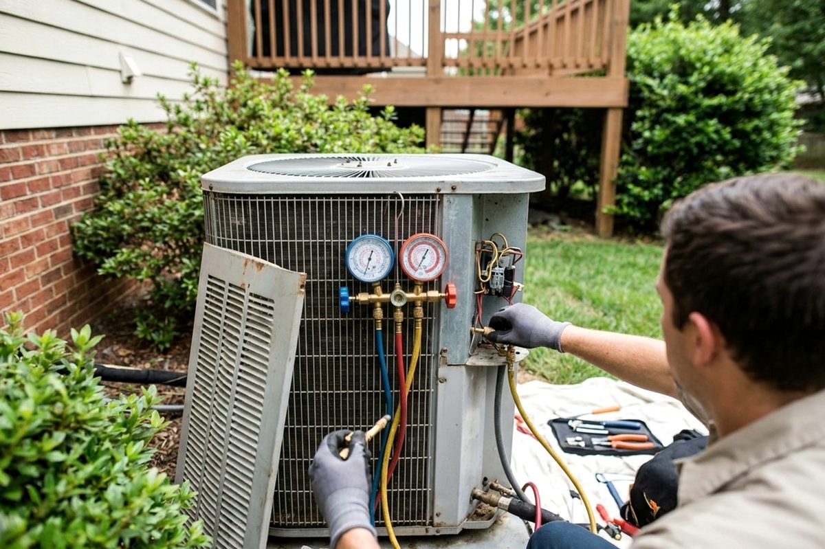 AC Repair technician at work